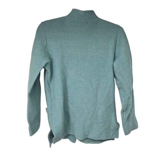 Vintage Norm Thompson Turquoise Gray Button Up Sweater‎ - Picture 2 of 6